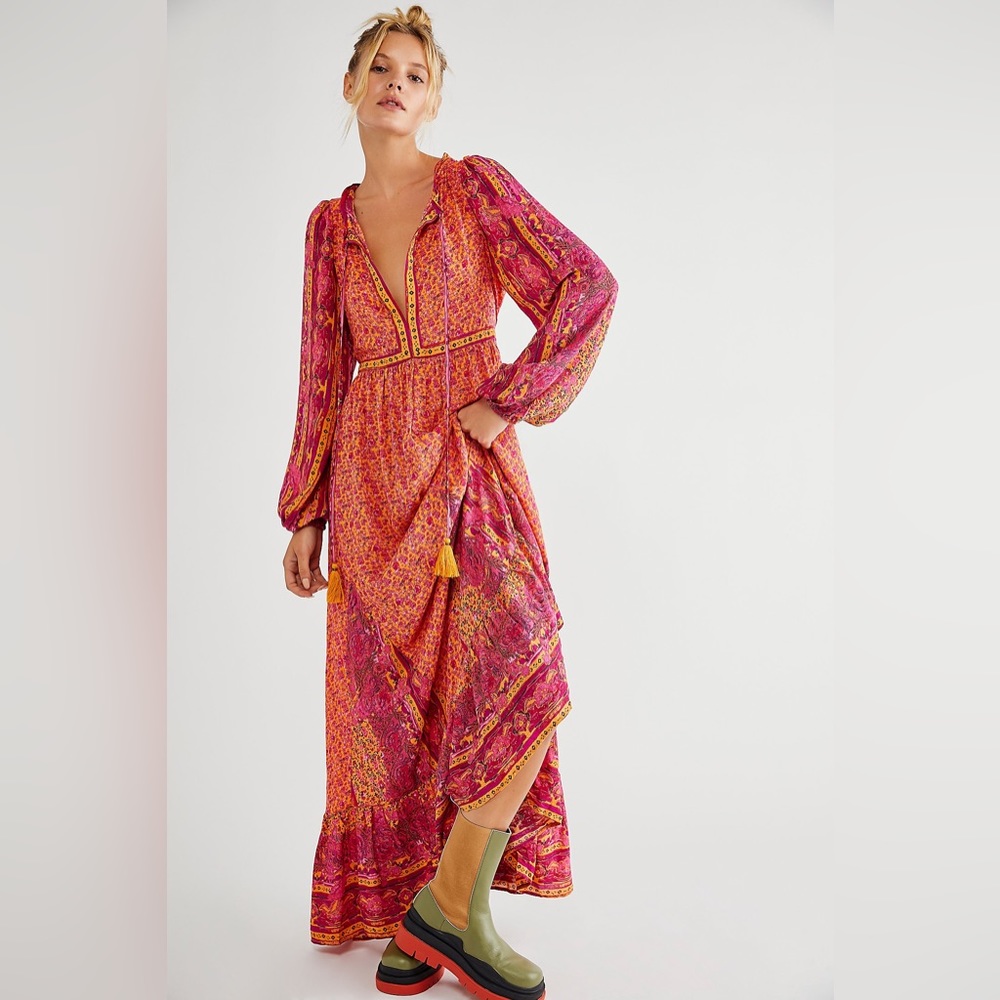 Free People Happy Feelings Midi Dress Large
